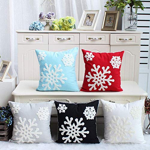 Snowflake Embroidered Throw Pillow Covers (Set of 2)