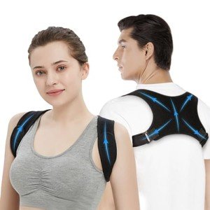Yopqwie Posture Corrector for Women and Men - Adjustable Posture Corrector Women & Back Support Brace, Upper Spine Support - Neck, Shoulder, Clavicle and Back Pain Relief - Breathable