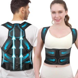 J.COXLOD Posture Corrector for Women and Men with Bionic System, Upgraded Back Brace, Adjustable Full Back Support, Shoulder Straightener, Neck, Upper and Lower Back Pain Relief M