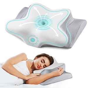 Cervical Neck Pillow for Pain Relief - Cooling Side Sleeper Pillow for Sleeping, Ergonomic Memory Foam Pillows for Neck Support, Contour Orthopedic Bed Pillow for Back Stomach Sleepers