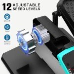 VIVURN® Under Desk Elliptical Machine, Mini Motorized Ellipse Leg Exerciser While Sitting for Seniors, 12-Speed 4-Mode Low Impact Passive Motion Electric Pedal Exerciser+Non-Slip Mat for Home Office