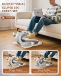 Under Desk Elliptical Machine, 24 Modes Ellipse Leg Exerciser Electric as Seen on TV for Seniors, Portable Seated Pedal Trainer, Romote Control Home Workout Exercise Equipment, Elliptical Exerciser