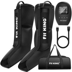 FIT KING Fast Recovery Boots for Foot and Calf Relaxation, Air Compression Leg Massager for Blood Circulation, Muscle Soreness, Relief Pain and Swelling, FSA or HSA Eligible