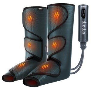 CINCOM Leg Massager with Heat and Compression, Legs Massage for Circulation and Pain Relief FSA HSA, Heating Calf Leg Air Compression Massager Help with Relief Edema RLS