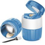 DUBSTAR 3-in-1 Pill Crusher Pill Grinder, Pill Crusher Fine Powder with Brush, Pill Crushers for Elderly with Pill Cutter and Storage, Pill Cutter Splitter for Small or Large Pills (Blue)
