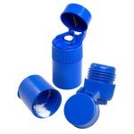 EZY DOSE 3 Compartment Pill Crusher, Cutter and Grinder, Daily Usage, Safely Cut Pills, Vitamins, Tablets, Accurate and Easy Cutting, Stainless Steel Blade, Removable Drinking Cup, Blue, BPA Free