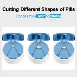 DUBSTAR 3-in-1 Pill Crusher Pill Grinder, Pill Crusher Fine Powder with Brush, Pill Crushers for Elderly with Pill Cutter and Storage, Pill Cutter Splitter for Small or Large Pills (Blue)