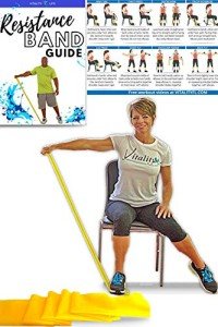 Vitality 4 Life with Curtis Adams Senior Resistance Band: Light Resistance, Longer Length + Instruction Guide. Latex Free. Exercise, Stretching, Physical Therapy
