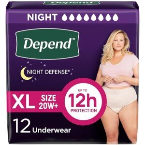 Depend Night Defense Women's Disposable Incontinence Underwear