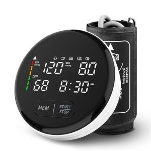 Blood Pressure Monitor Automatic Upper Arm Monitors for Home Use Adjustable Cuff 8.7-16.5 in with Voice Function Large Backlit Display 2x120 Sets Memory Compact Machine with Storage Bag