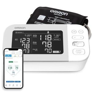 OMRON Platinum Blood Pressure Monitor, Upper Arm Cuff, Digital Bluetooth Blood Pressure Machine, Stores Up To 200 Readings for Two Users (100 readings each)