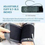 Blood Pressure Monitor Automatic Upper Arm Monitors for Home Use Adjustable Cuff 8.7-16.5 in with Voice Function Large Backlit Display 2x120 Sets Memory Compact Machine with Storage Bag