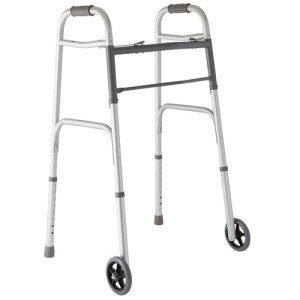 Medline Lightweight Folding Walker with 5" Wheels