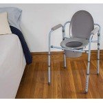 Carex 3-in-1 Folding Bedside Commode and Raised Toilet Seat, Portable Toilet for Camping, Supports Up to 300lbs, Bedside Commodes for Seniors, Adult Potty Chair For Seniors
