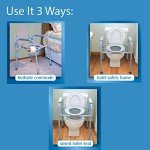 Carex 3-in-1 Folding Bedside Commode and Raised Toilet Seat, Portable Toilet for Camping, Supports Up to 300lbs, Bedside Commodes for Seniors, Adult Potty Chair For Seniors
