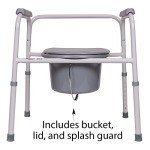 Carex 3-in-1 Folding Bedside Commode and Raised Toilet Seat, Portable Toilet for Camping, Supports Up to 300lbs, Bedside Commodes for Seniors, Adult Potty Chair For Seniors
