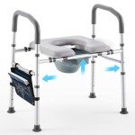 Bedside Commode for Seniors, FSA HSA Eligible Bedside Commode with Adjustable Width and Height, 400 LBS Weight Capacity, 16.9 Inch Extra Large Soft Seat Plate