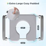 Bedside Commode for Seniors, FSA HSA Eligible Bedside Commode with Adjustable Width and Height, 400 LBS Weight Capacity, 16.9 Inch Extra Large Soft Seat Plate