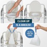 Lunderg Commode Liners - Value Pack 100 Count Universal Fit - Medical Grade Bedside Liners Disposable for Adult Commode Chair, Portable or Camping Toilet Bags