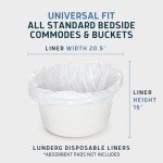 Lunderg Commode Liners - Value Pack 100 Count Universal Fit - Medical Grade Bedside Liners Disposable for Adult Commode Chair, Portable or Camping Toilet Bags