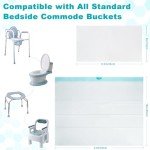 60 Commode Liners with Absorbent Pads, 60 Bedside Commode Liners and 60 Pads for Commode Bucket, Disposable Commode Bags for Adults, Portable Leak-Proof Potty Chair Liners (21*16in-60+60)