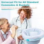 60 Commode Liners with Absorbent Pads, 60 Bedside Commode Liners and 60 Pads for Commode Bucket, Disposable Commode Bags for Adults, Portable Leak-Proof Potty Chair Liners (21*16in-60+60)