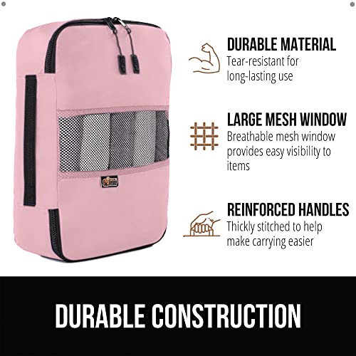 Gorilla Grip 6-Piece Packing Cube Set - Pink