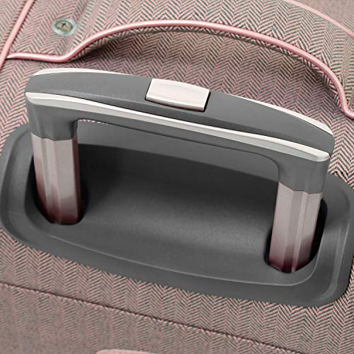 Expandable Pink Herringbone Trolley by London Fog