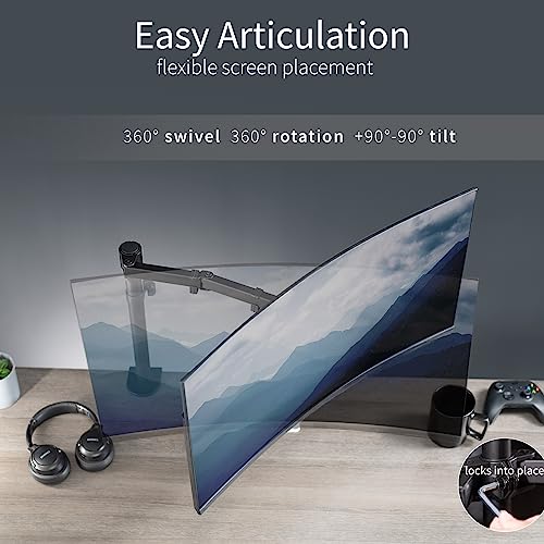 VIVO Adjustable Single Monitor Arm Desk Mount
