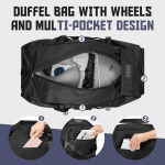 DAKOMM 90L Foldable Rolling Duffel Bag
