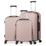 Hikolayae Rose Gold Spinner Luggage Set, 3 Piece