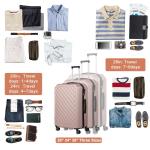 Hikolayae Rose Gold Spinner Luggage Set, 3 Piece