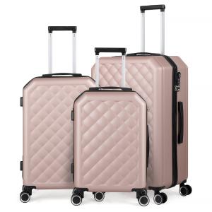 Hikolayae Rose Gold Spinner Luggage Set, 3 Piece