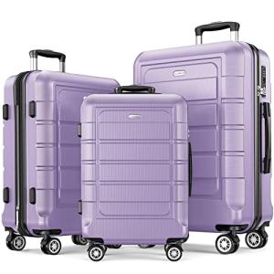 SHOWKOO 3-Piece Expandable Lavender Luggage Set
