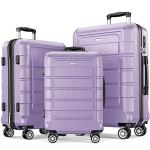 SHOWKOO 3-Piece Expandable Lavender Luggage Set