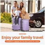 SHOWKOO 3-Piece Expandable Lavender Luggage Set