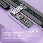 SHOWKOO 3-Piece Expandable Lavender Luggage Set