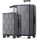 SHOWKOO 2-Piece Hardside Luggage Set, Silver Gray