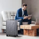 SHOWKOO 2-Piece Hardside Luggage Set, Silver Gray