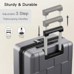 SHOWKOO 2-Piece Hardside Luggage Set, Silver Gray