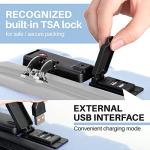 Light Blue 24-Inch AnyZip Hardside USB Suitcase