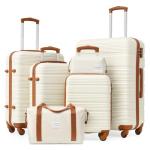 6 Piece Lightweight Hardshell Luggage Set with Spinner Wheels