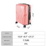 Felamondo 20-inch Pink Carry-On with Spinner Wheels