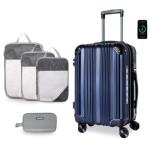 OUZZO 24-Inch Expandable Hardshell Luggage with Wheels