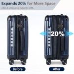 OUZZO 24-Inch Expandable Hardshell Luggage with Wheels