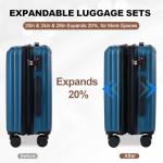 OUZZO 20-Inch Expandable Carry-On Spinner Luggage
