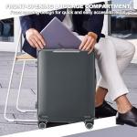 OUZZO 22" Aluminum Carry-On Luggage with Compartment