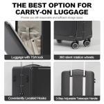 OUZZO 22" Aluminum Carry-On Luggage with Compartment