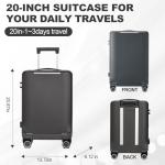 OUZZO 22" Aluminum Carry-On Luggage with Compartment