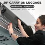 OUZZO 22" Aluminum Carry-On Luggage with Compartment